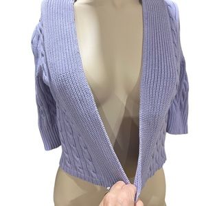 DANA buckman cableknit crop lavender sweater - perfect condition- size small